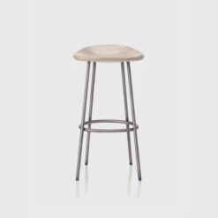Pebble Bar Stool | Bronze | White Oak, Raw Effect