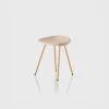 Pebble Stool | Satin Brass | White Oak, Raw Effect
