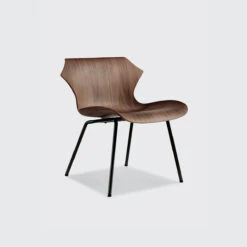 Petal Lounge Chair With Metal Base | Walnut