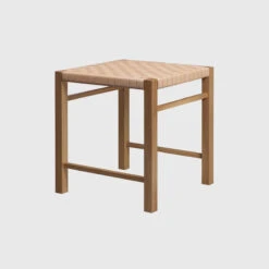 Aswan Stool | Oak & Natural Leather