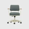 Vitra Fauteuil Direction Pivotant Armchair | Natural Oak | Ecru | Twill Green Grey