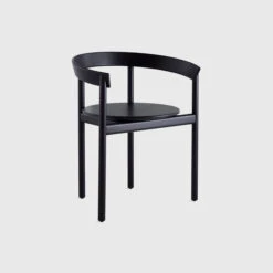 Comma Chair With Arms | No Upholstery | Black Stained Beech