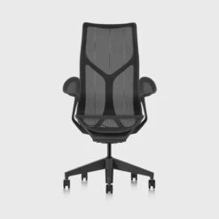 Cosm Chair, Graphite, High Back, Leaf Arms | Graphite | Leaf Arms