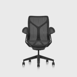 Cosm Chair, Graphite, Mid Back, Leaf Arms | Graphite | Leaf Arms