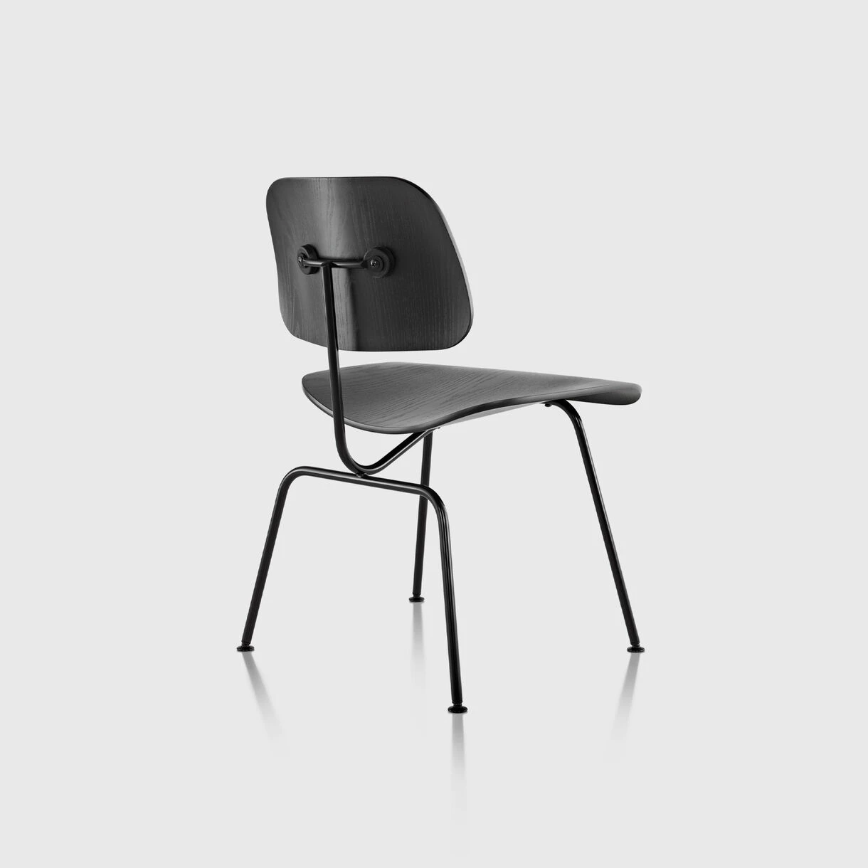 EamesĀ® Moulded Plywood Dining Chair, Metal Base | Black | Ebony - Image 4