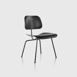 Eames® Moulded Plywood Dining Chair, Metal Base | Black | Ebony