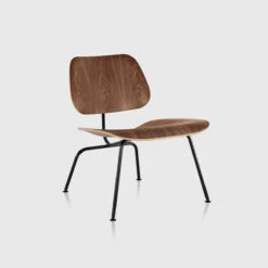 Eames® Moulded Plywood Lounge Chair, Metal Base | Black | Walnut