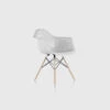 Eames® Moulded Fibreglass Armchair, Dowel Base | Parchment | White Ash | Black