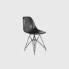 Eames® Moulded Fibreglass Side Chair, Wire Base | Black | Black
