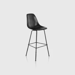 Eames® Moulded Fibreglass Stool | Black | Black | Bar Height