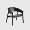 Muuto Cover Lounge Chair With Upholstered Seat | Black | Black Leather